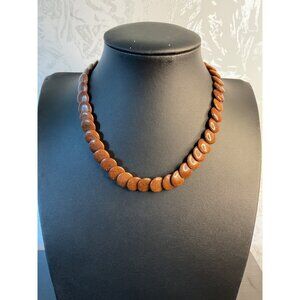 Vintage Goldstone Graduating Disk Necklace Boho Statement Choker